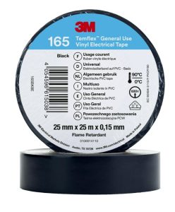 3M Temflex insulating tape 165, black 25 mm × 25 m