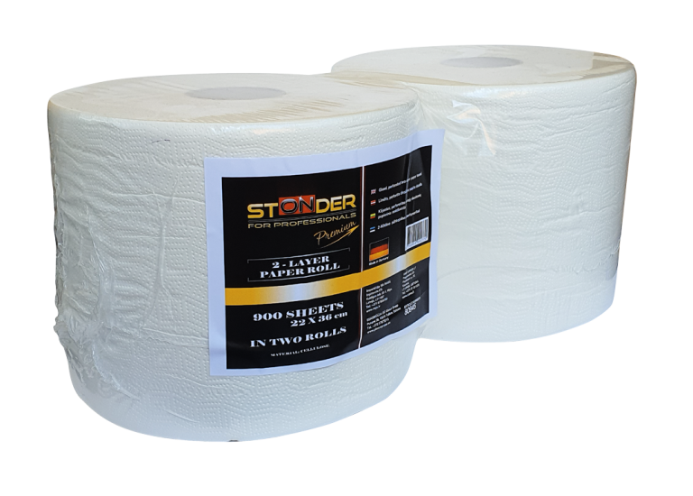 STONDER Softy paper, 22 cm × 36 cm, 900 sheets, 2 layers, white, 2 pcs (price per pc)