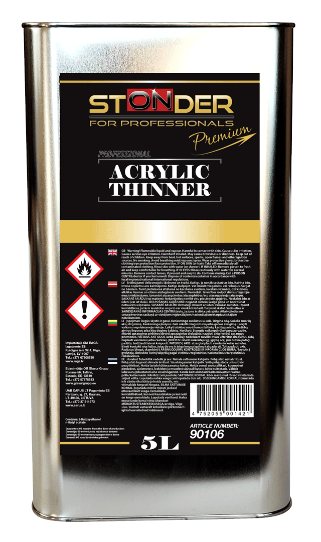 STONDER Profy acryl paint thinner 5 L (price per litre)