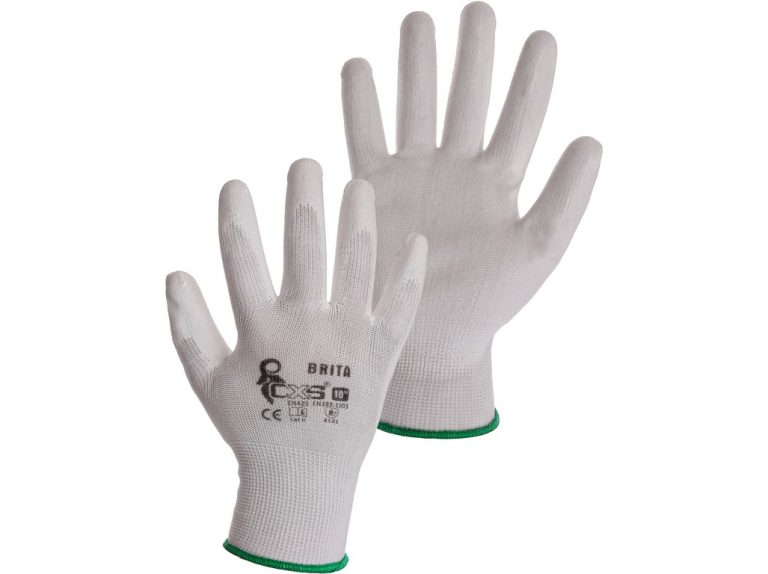 BRITA PU gloves white, size 10